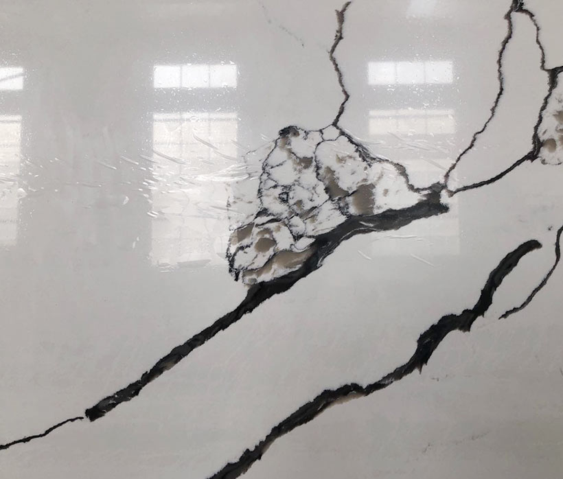 Glass Calacatta Stone Black Veins