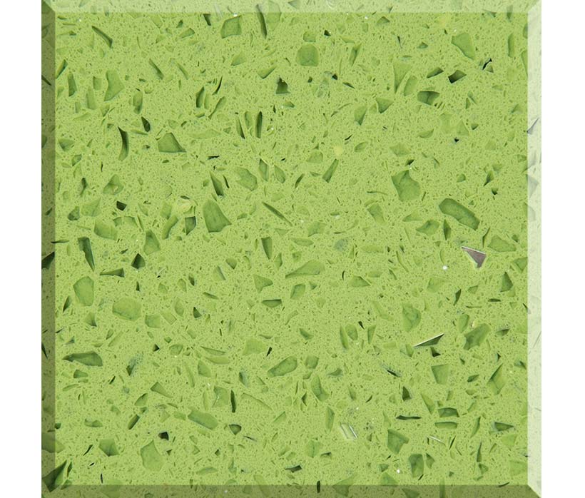 China Crystal Green Quartz  Stone Big Slabs Manufactuer