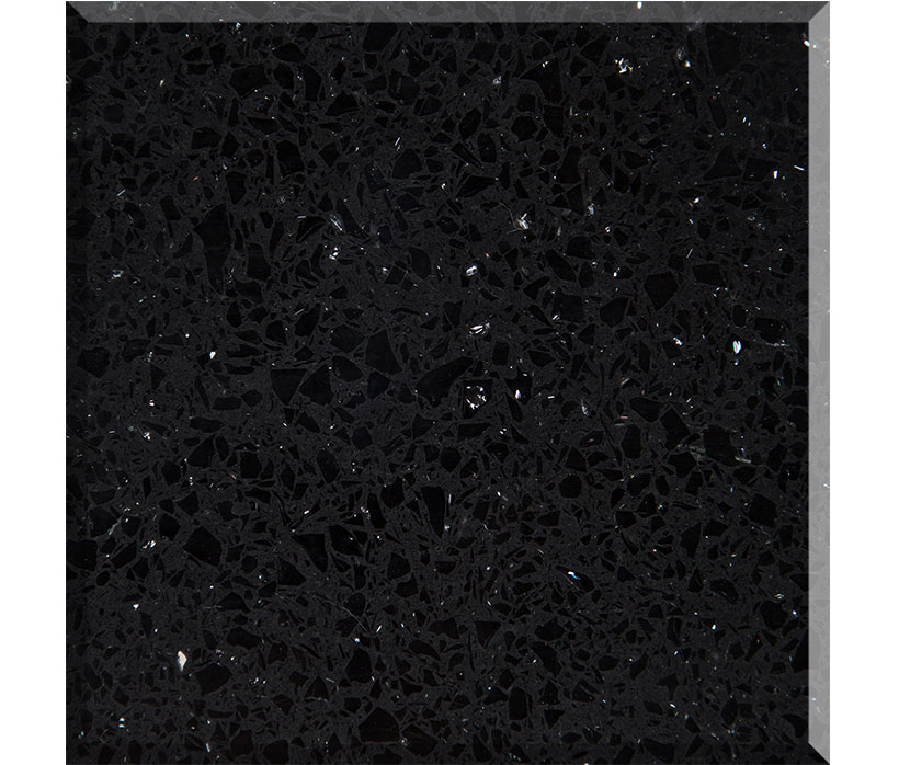 Factory Sparkling Black Quartz  Stone Slabs