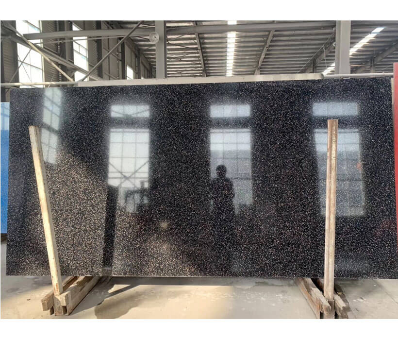 Factory Sparkling Black Quartz  Jade Slabs