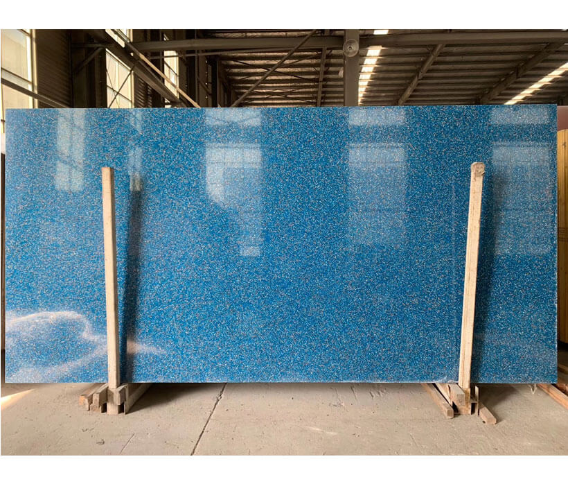 Factory Sparkling  Blue  Quartz  Jade Slabs